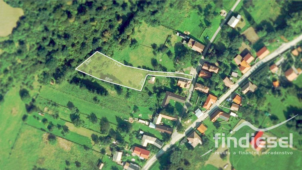 pozemok na stavbu domu 2157m2 Sklené okr. Turčianske Teplice
